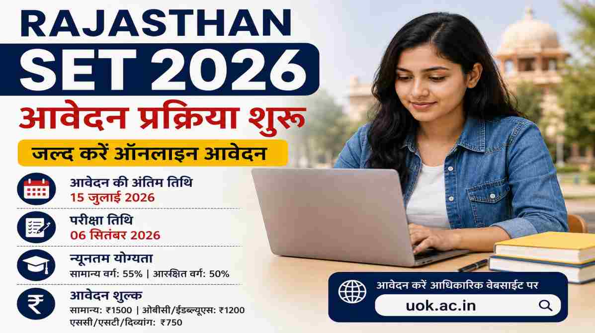 Rajasthan SET 2026 | आवेदन शुरू, जानें पात्रता, फीस और ऑनलाइन आवेदन प्रक्रिया