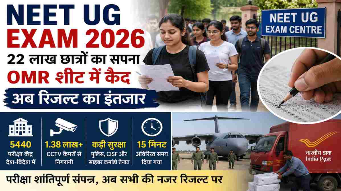 NEET UG Exam 2026 | 22 लाख छात्रों का सपना OMR शीट में कैद, अब रिजल्ट का इंतजार