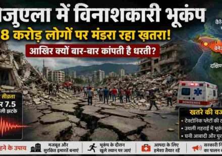 वेनेजुएला में आए तेज भूकंप के बाद क्षतिग्रस्त इमारतें, बचाव अभियान और प्रभावित क्षेत्रों का सांकेतिक दृश्य।