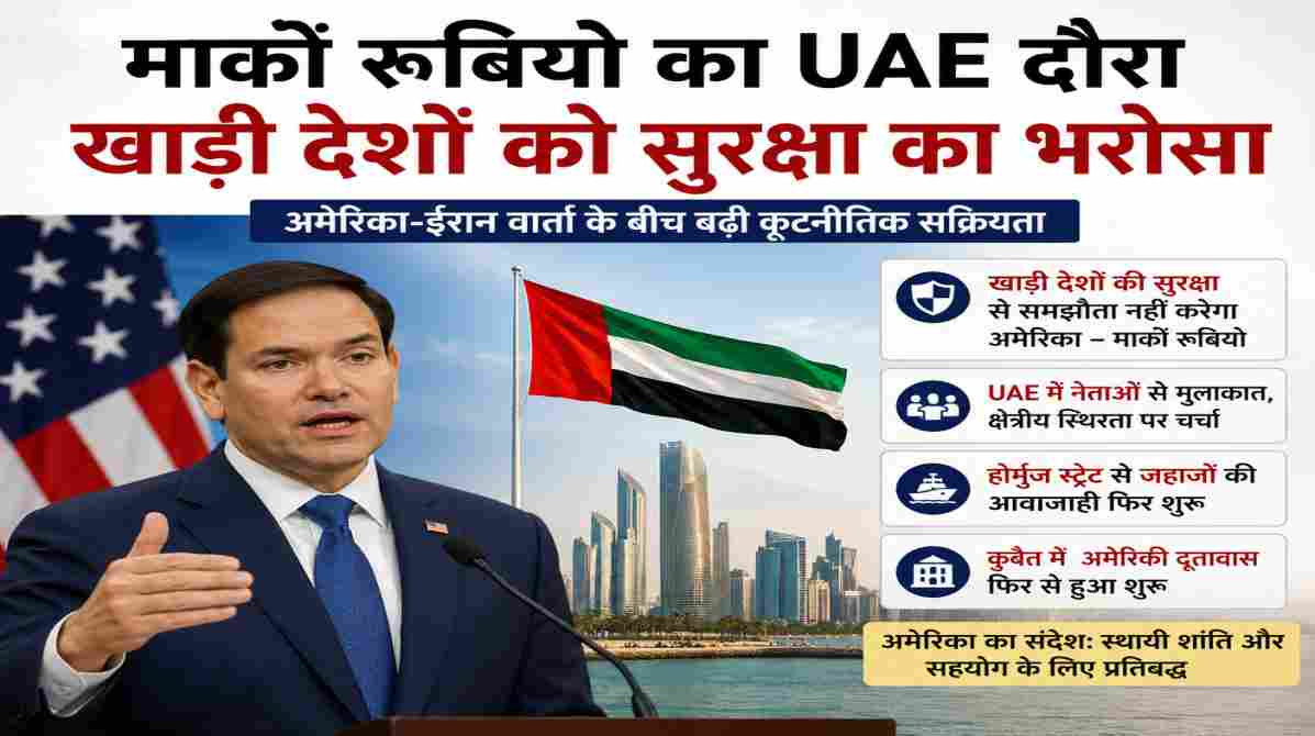 मार्को रूबियो यूएई दौरा | खाड़ी देशों को सुरक्षा का भरोसा, अमेरिका ने दिया बड़ा संदेश