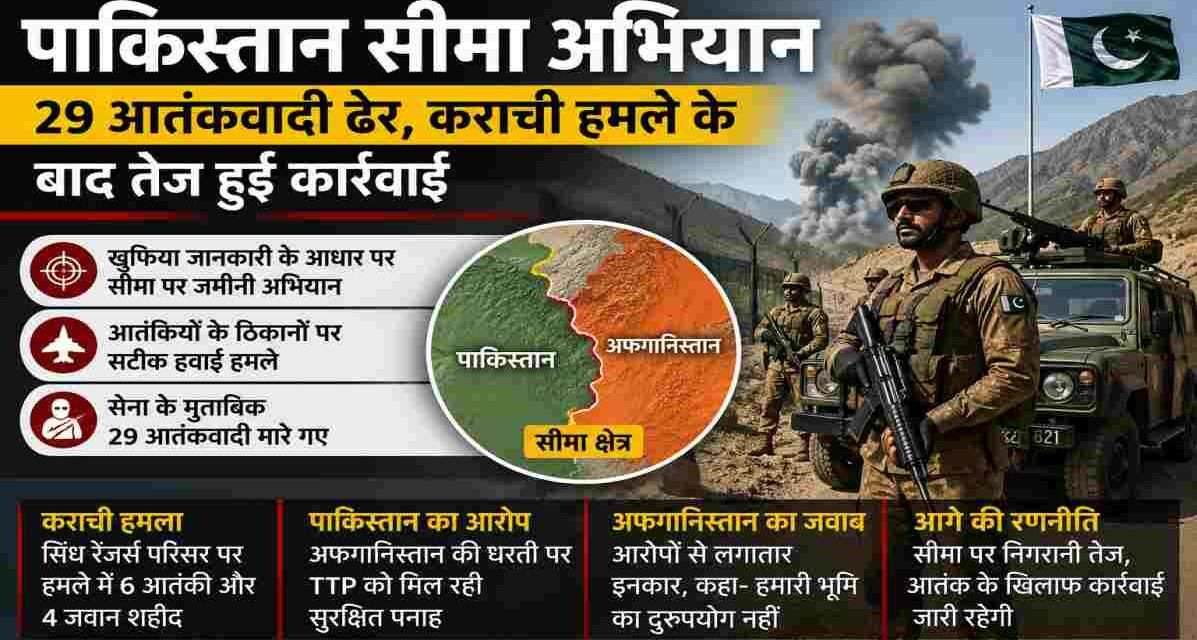 पाकिस्तान-अफगानिस्तान सीमा क्षेत्र में सुरक्षा बलों की कार्रवाई को दर्शाती प्रतीकात्मक तस्वीर, जहां आतंकवाद विरोधी अभियान चलाया गया।