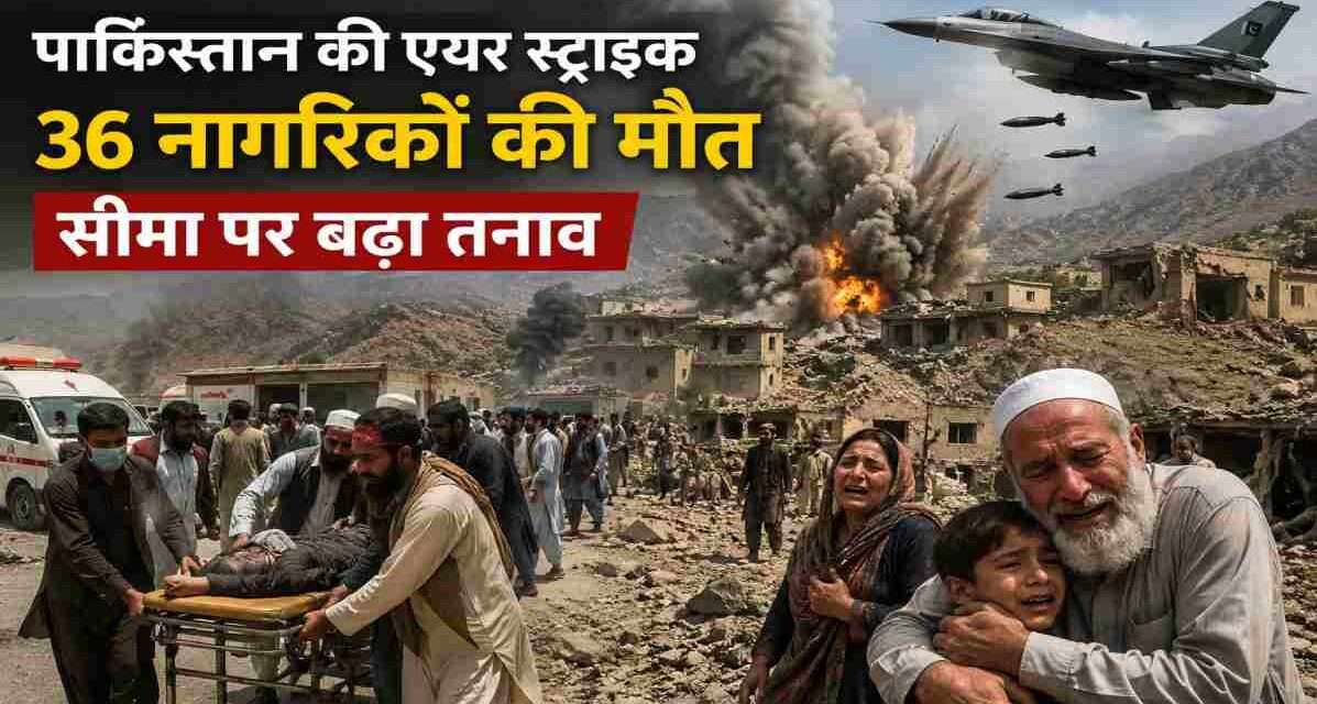 सीमा क्षेत्र में सैन्य गतिविधियां, धुएं के गुबार, राहत कार्य और तनावपूर्ण माहौल को दर्शाता यथार्थवादी समाचार चित्र, बिना किसी चैनल लोगो या टेक्स्ट के।