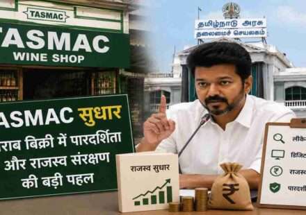 मुख्यमंत्री विजय की अगुवाई में तमिलनाडु सरकार TASMAC सुधार अभियान चला रही है, जिसका उद्देश्य शराब बिक्री में पारदर्शिता बढ़ाना और राजस्व रिसाव रोकना है।