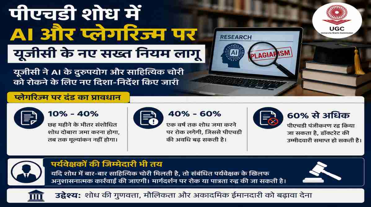 UGC AI Research Rules | पीएचडी शोध में AI और प्लेगरिज्म पर यूजीसी की सख्ती