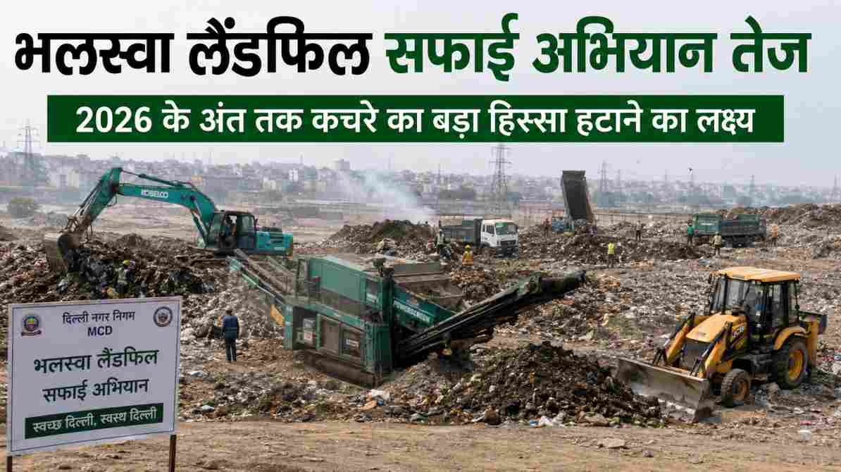 भलस्वा लैंडफिल सफाई अभियान तेज, 2026 के अंत तक कचरे का बड़ा हिस्सा हटाने का लक्ष्य