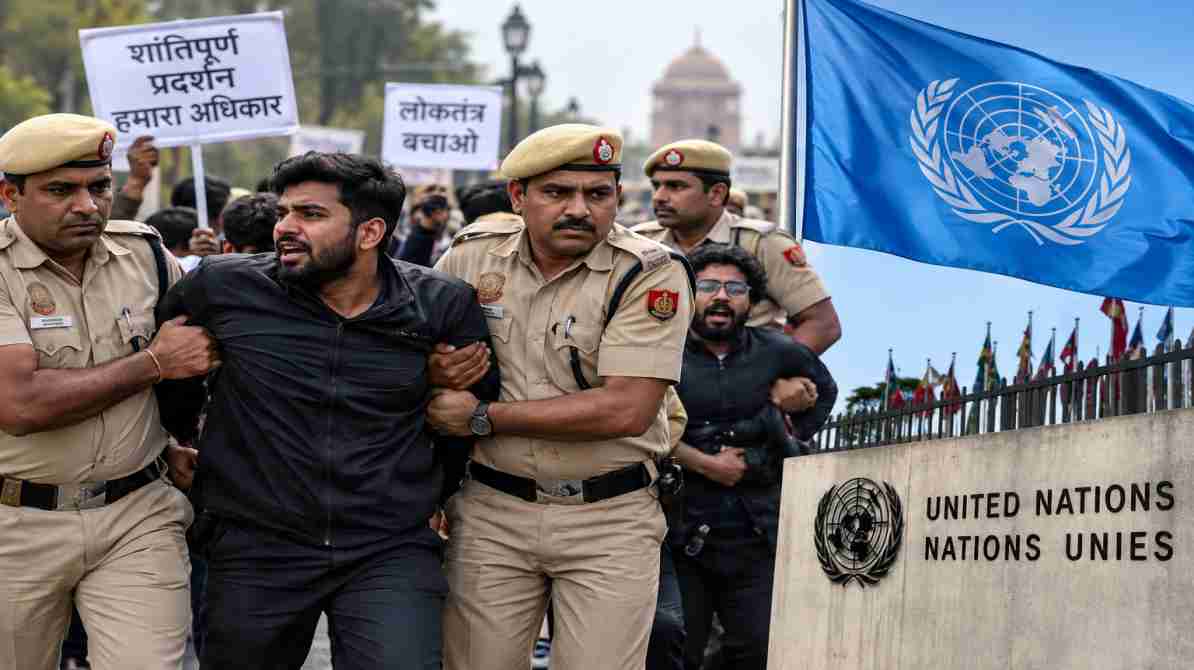प्रदर्शन से पहले हिरासत पर संयुक्त राष्ट्र ने जताई चिंता, दिल्ली में पुलिस कार्रवाई पर उठे सवाल